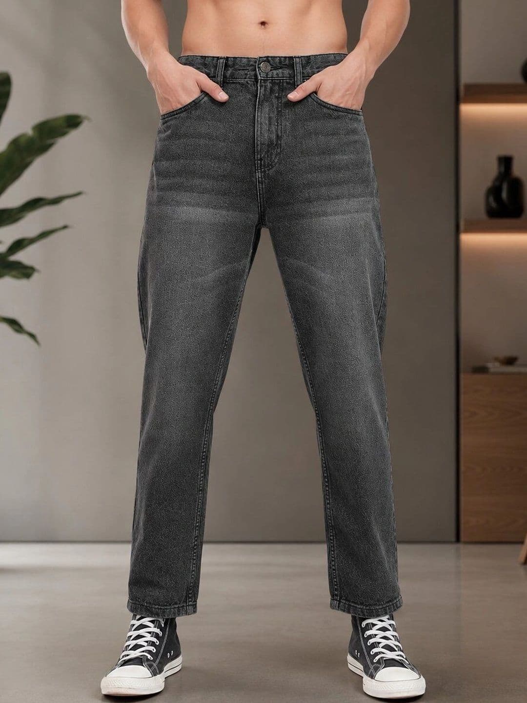 HIGH DENIM Men Straight Fit Mid-Rise Stretchable Jeans - view 1