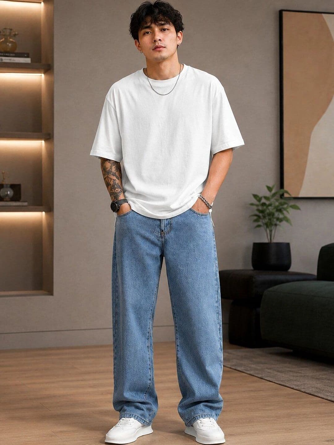 HIGH DENIM Men Straight Fit Mid-Rise Stretchable Jeans - view 1