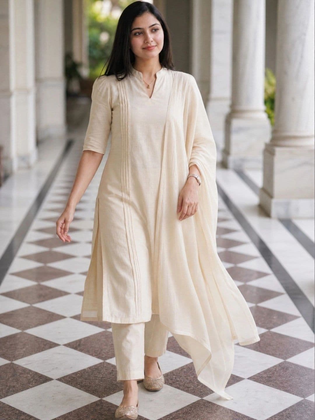 KALINI Women Regular Kurta with Trousers & With Dupatta - view 1