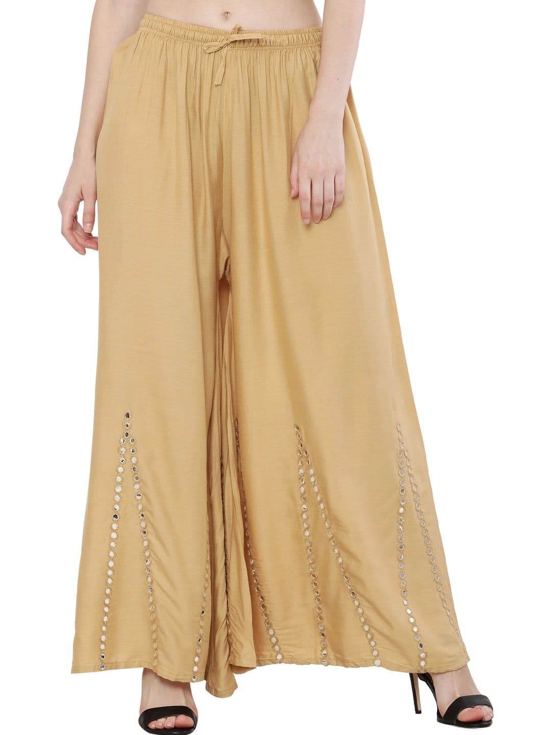 Meyara Women Embellished Knitted Ethnic Palazzos - view 1