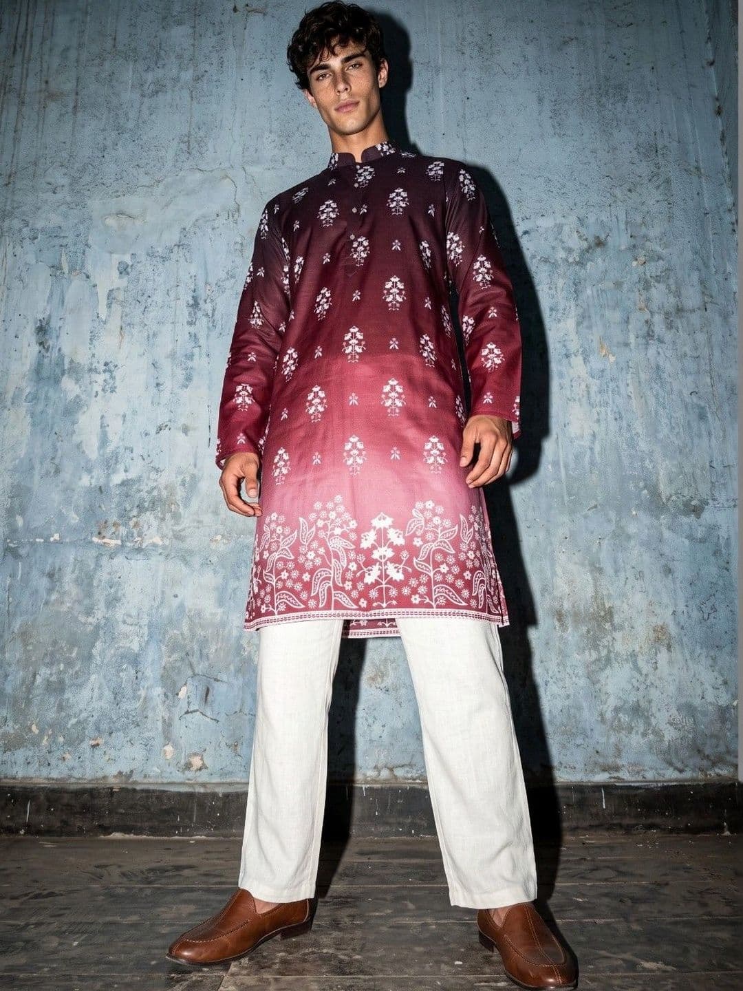 DRIP CHOWK Men Cotton Floral Printed Kurta - view 1