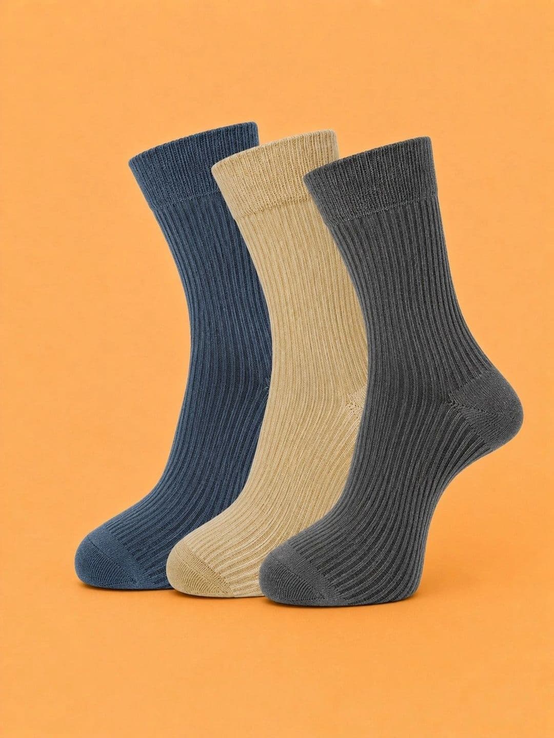ADDOSSO Men Pack of 3 Cotton Assorted Calf Length Socks - view 1