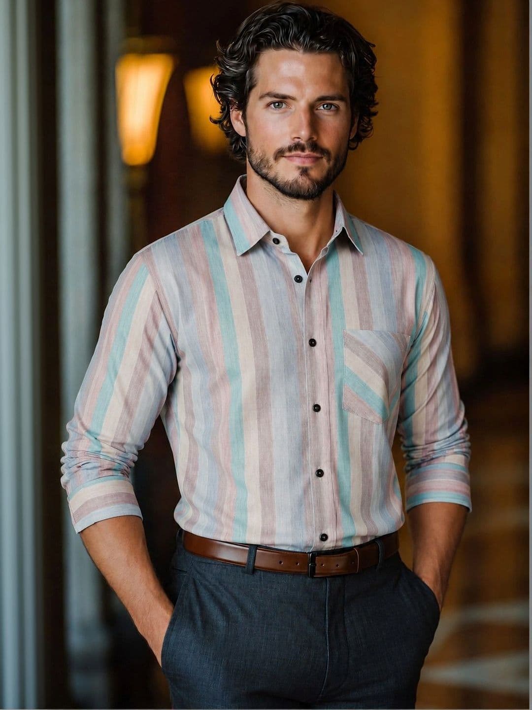 Mast & Harbour Men Comfort Multi Stripes Striped Casual Shirt - view 1