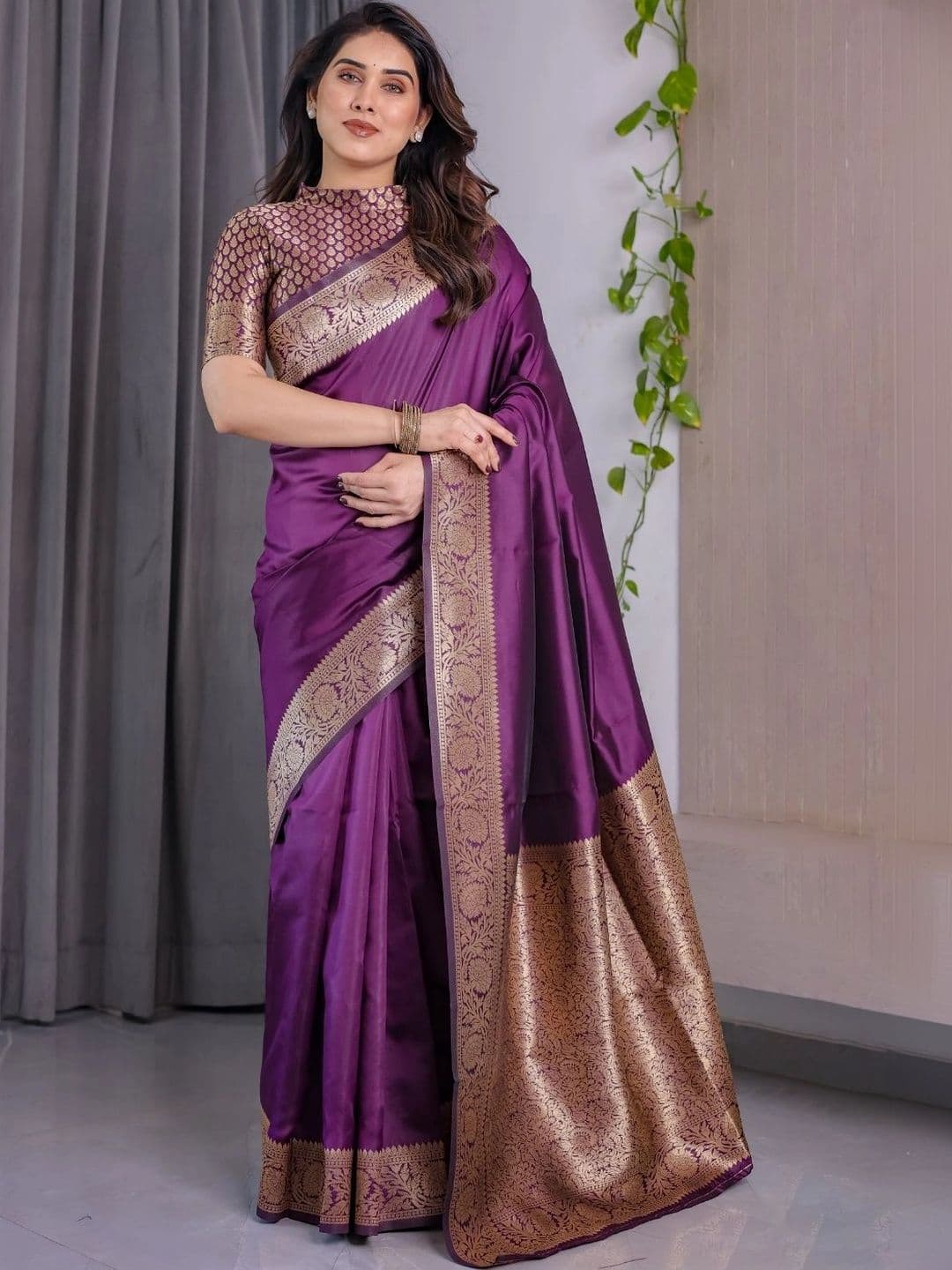 Mitera Woven Design Zari Silk Blend Designer Saree - view 1