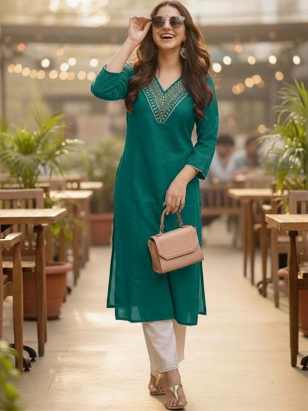 Pjyot by surhi Women Embellished Thread Work Kurta - view 1