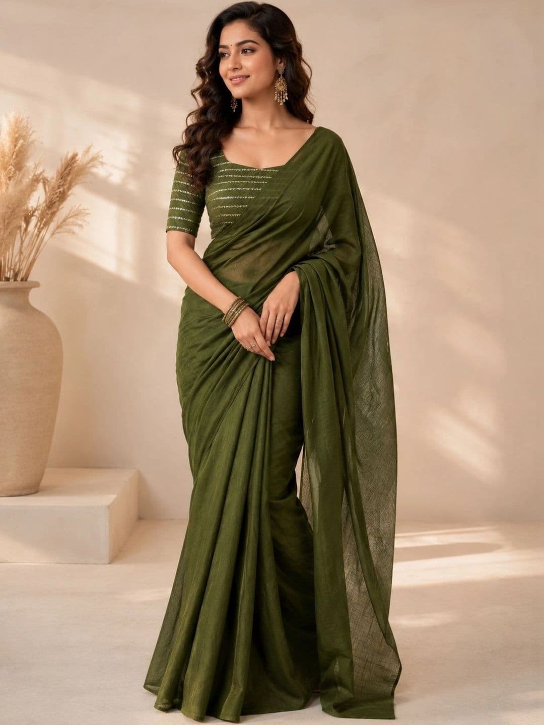 DEVI FASHIONS LLP Poly Crepe Saree - view 1