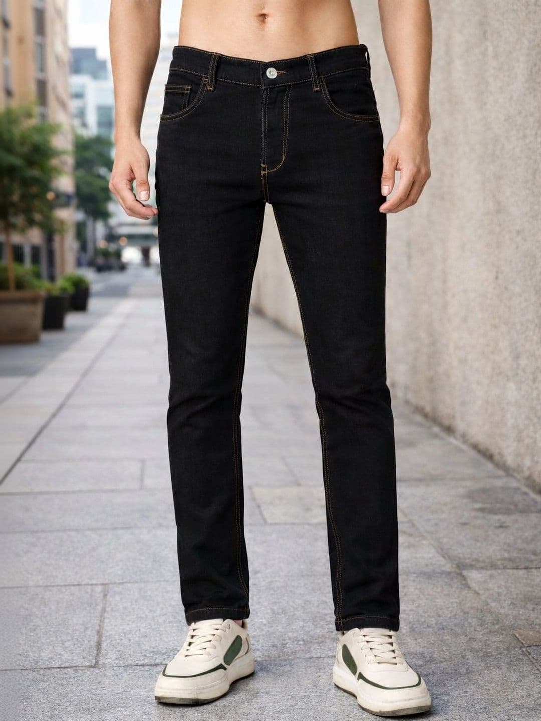 Mast & Harbour Men Regular Fit Mid-Rise Stretchable Jeans - view 1