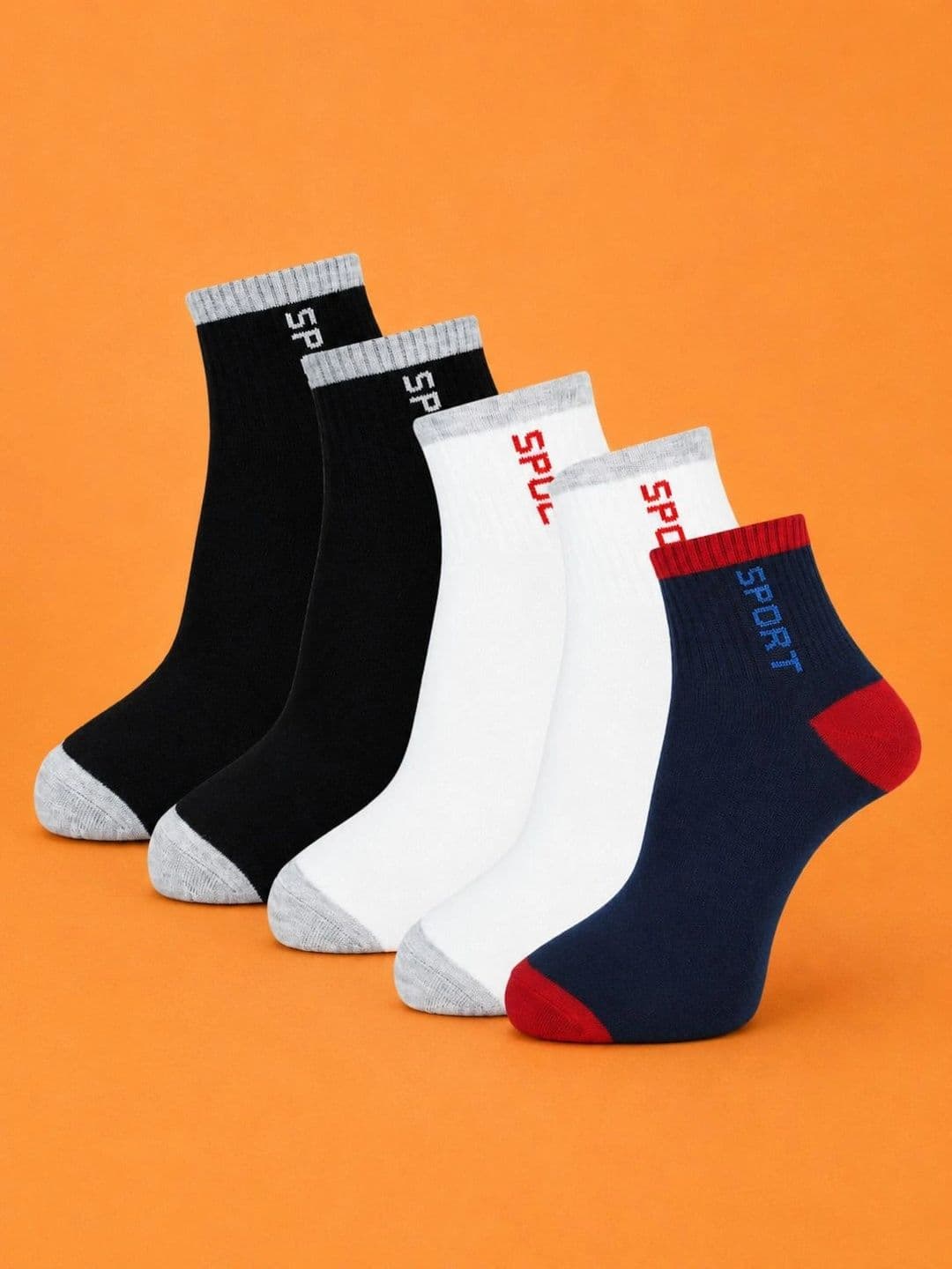ADDOSSO Men Pack of 5 Cotton Assorted Patterned Ankle Length Socks - view 1