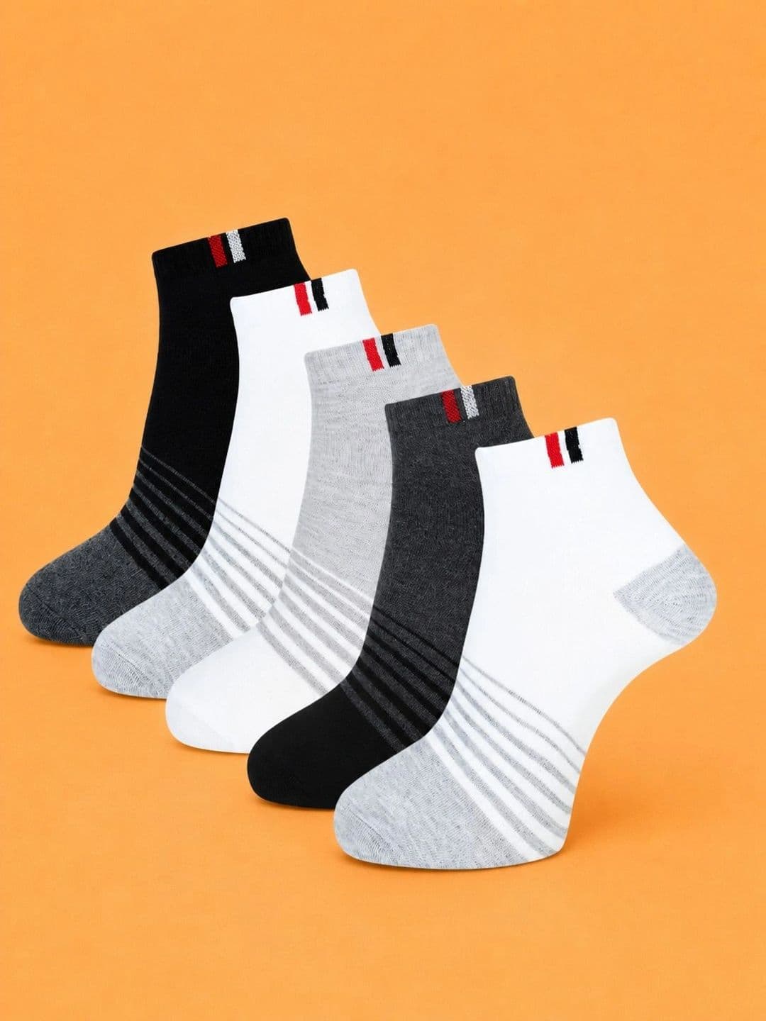 ADDOSSO Men Pack of 5 Cotton Assorted Patterned Ankle Length Socks - view 1