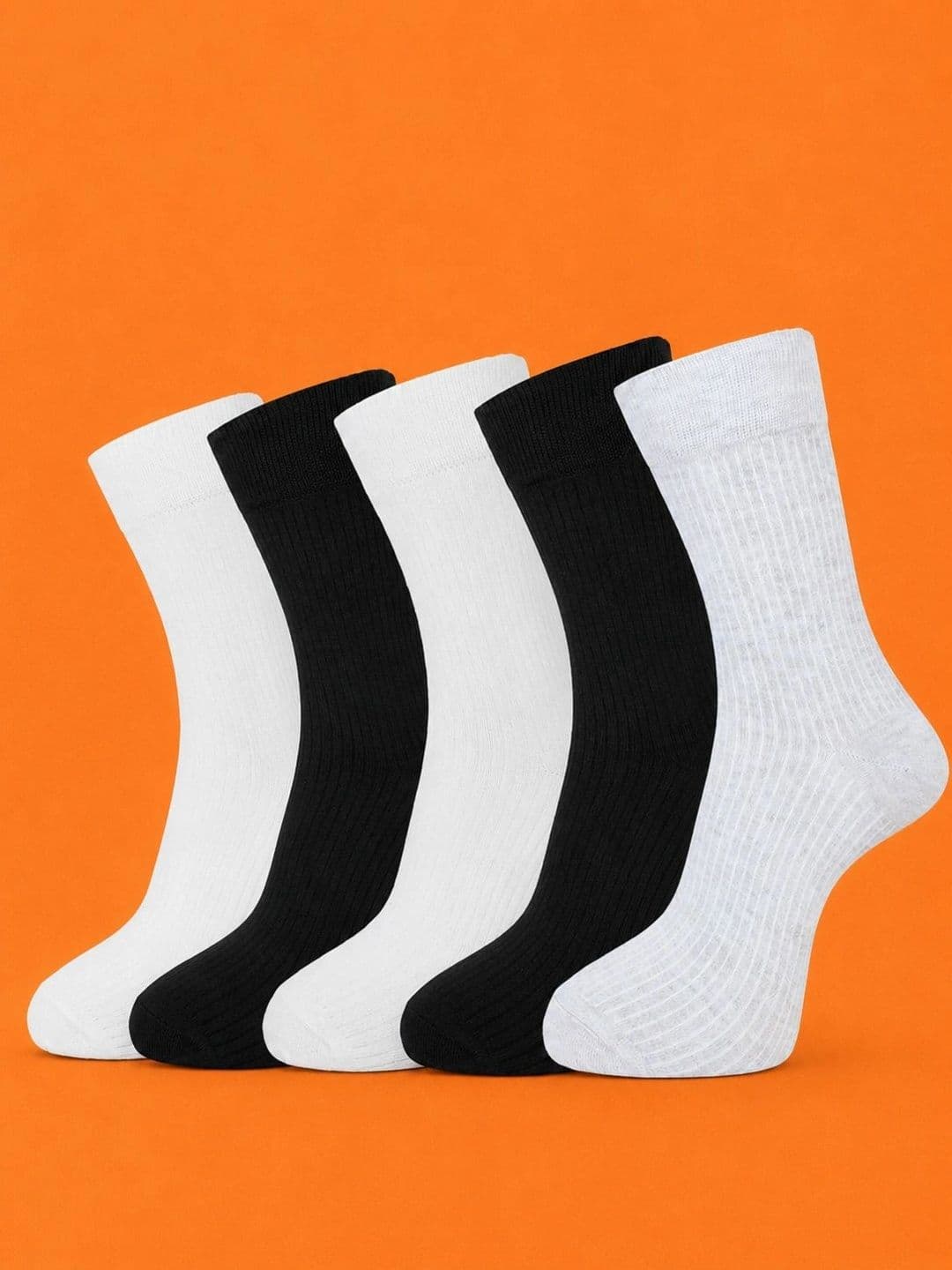 ADDOSSO Men Pack of 5 Cotton Assorted Patterned Calf Length Socks - view 1