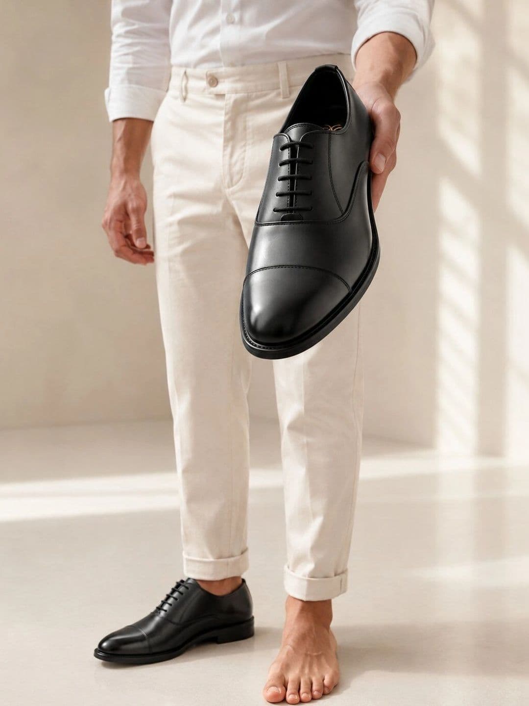 House of Pataudi Men Textured Formal Oxfords - view 1