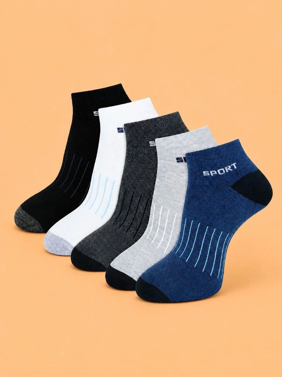 ADDOSSO Men Pack of 5 Cotton Assorted Patterned Ankle Length Socks - view 1