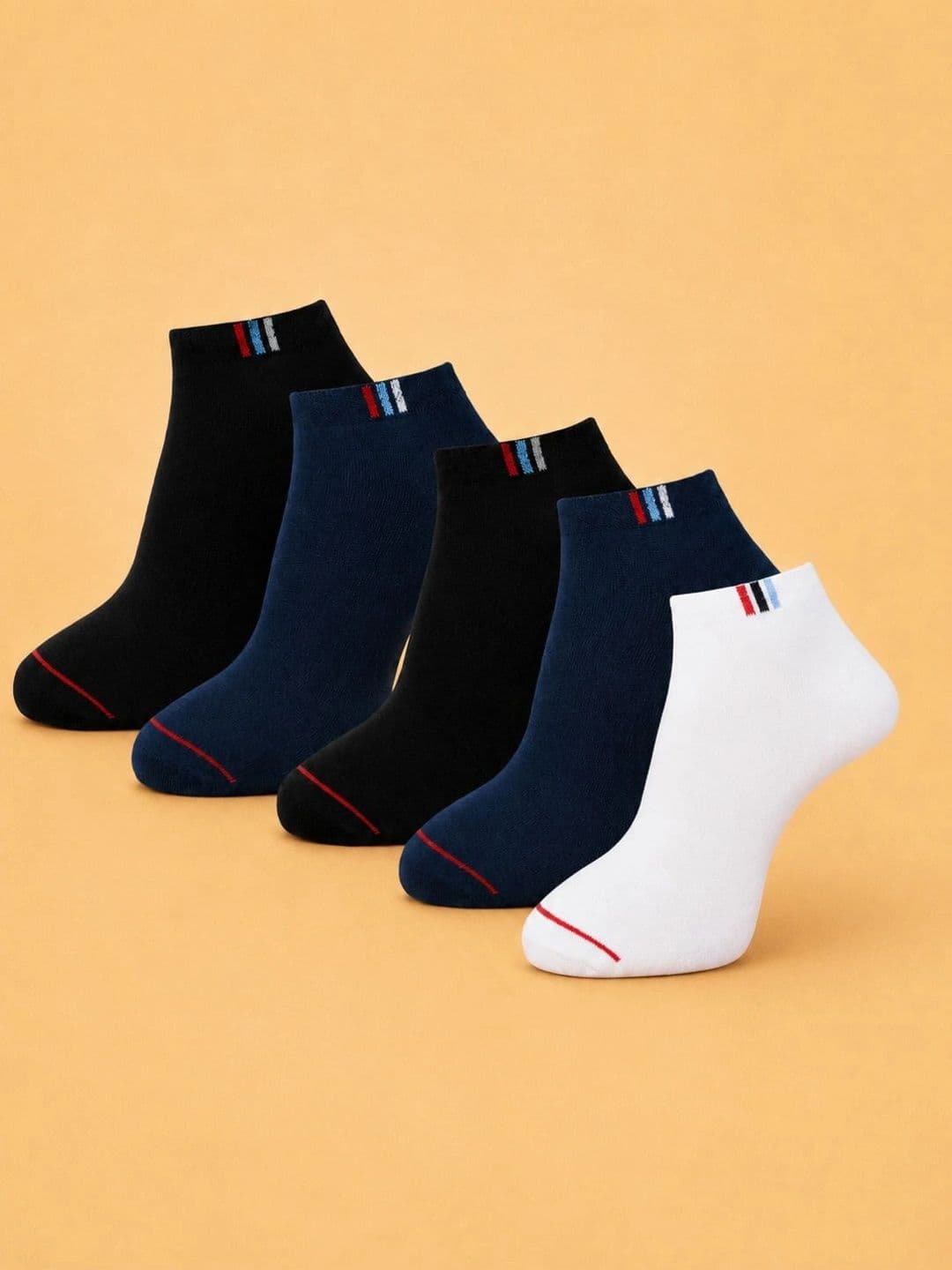 ADDOSSO Men Pack of 5 Cotton Assorted Patterned Ankle Length Socks - view 1