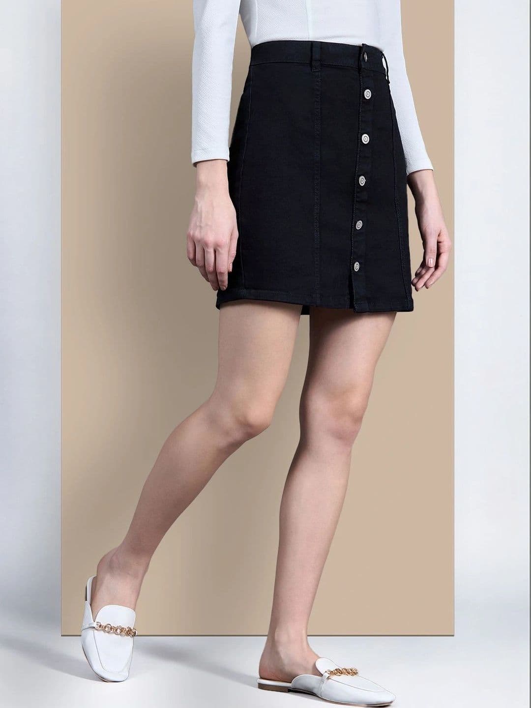 Chemistry Women Denim Mini A-Line Skirt - view 1