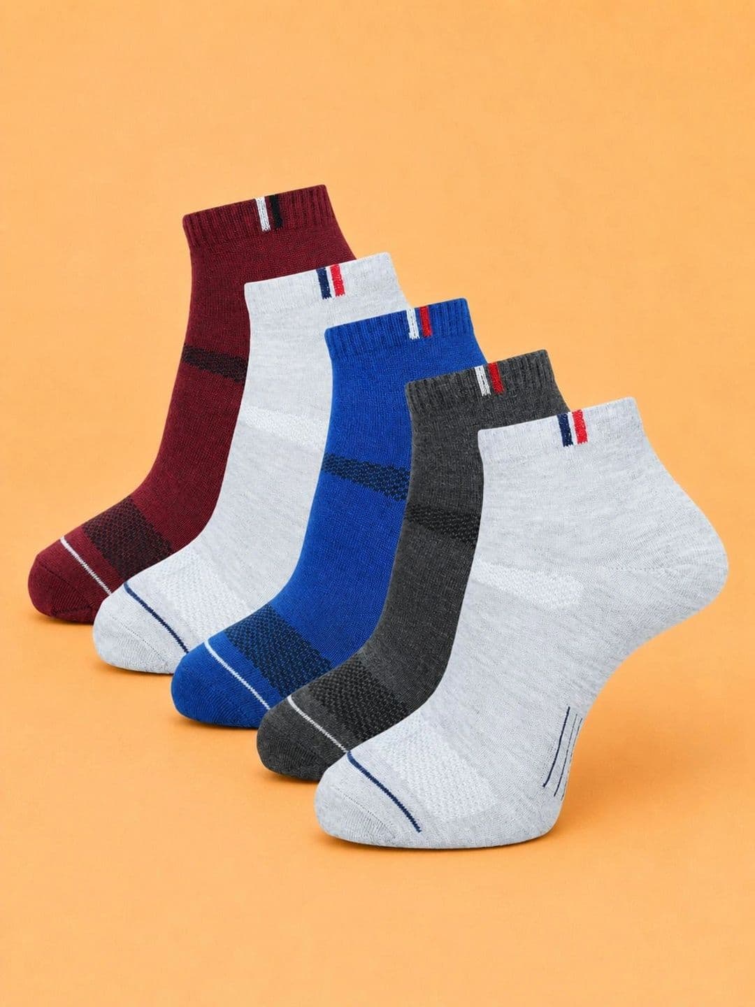 ADDOSSO Men Pack of 5 Cotton Assorted Patterned Ankle Length Socks - view 1