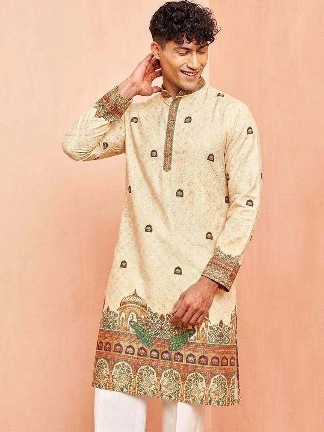 VELKYNOX Men Ethnic Motifs Printed Kurta - view 1