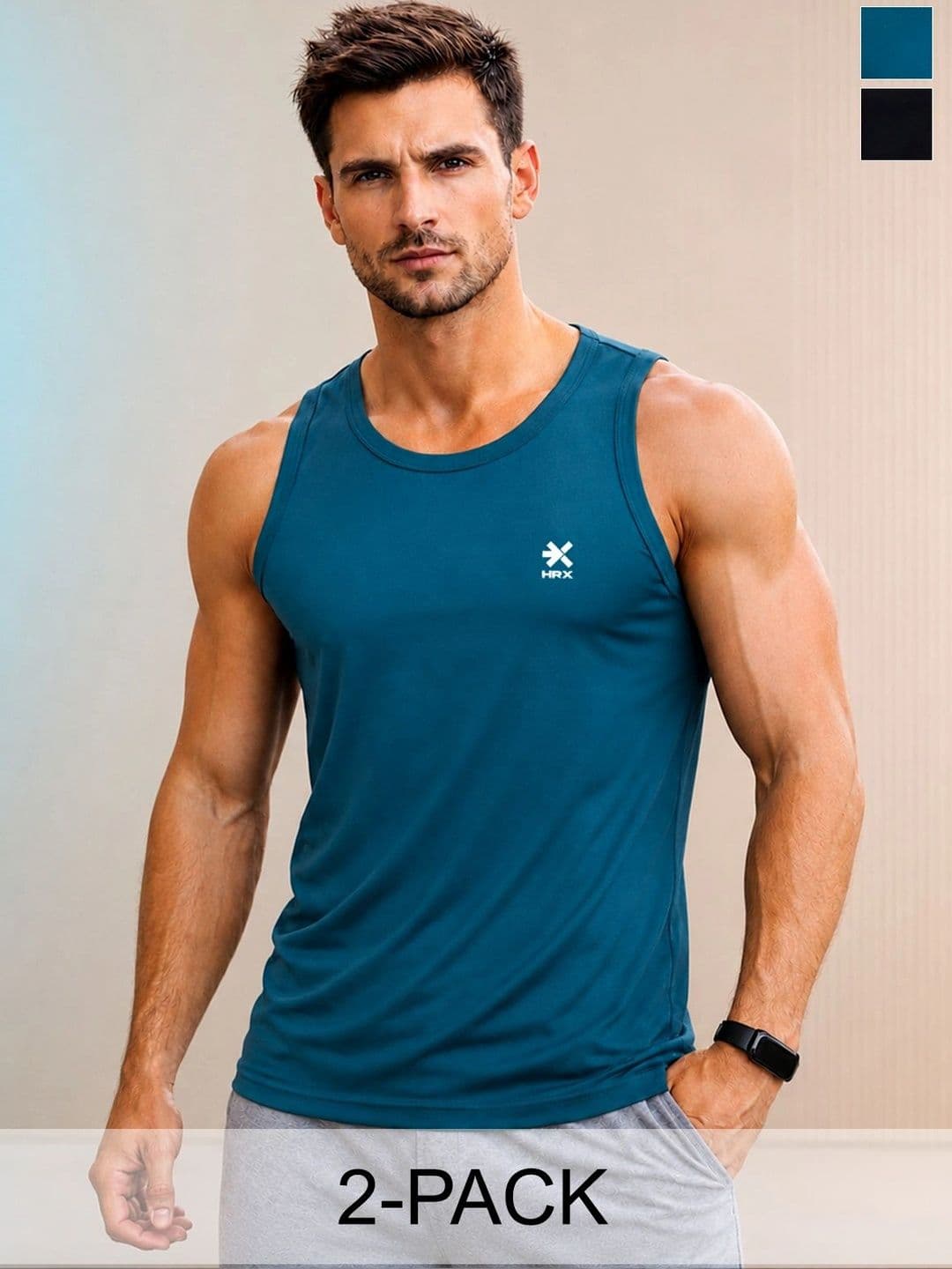 HRX by Hrithik Roshan Men Gym Pack of 2 Vests - view 1