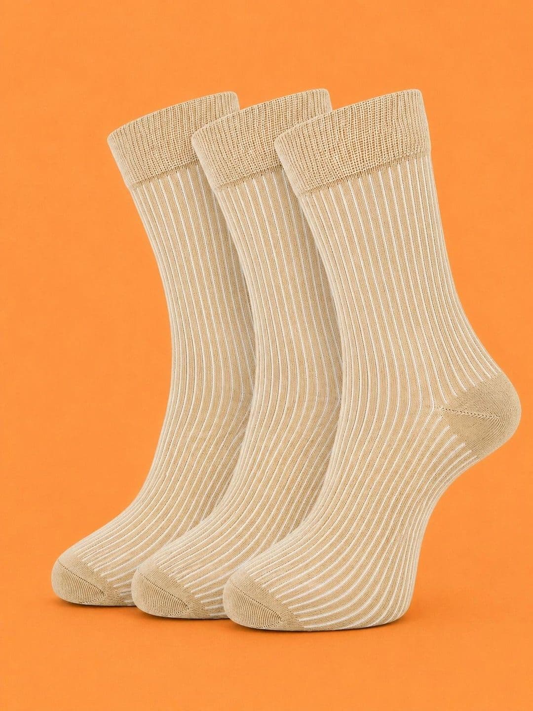ADDOSSO Men Pack of 3 Cotton Assorted Striped Calf Length Socks - view 1