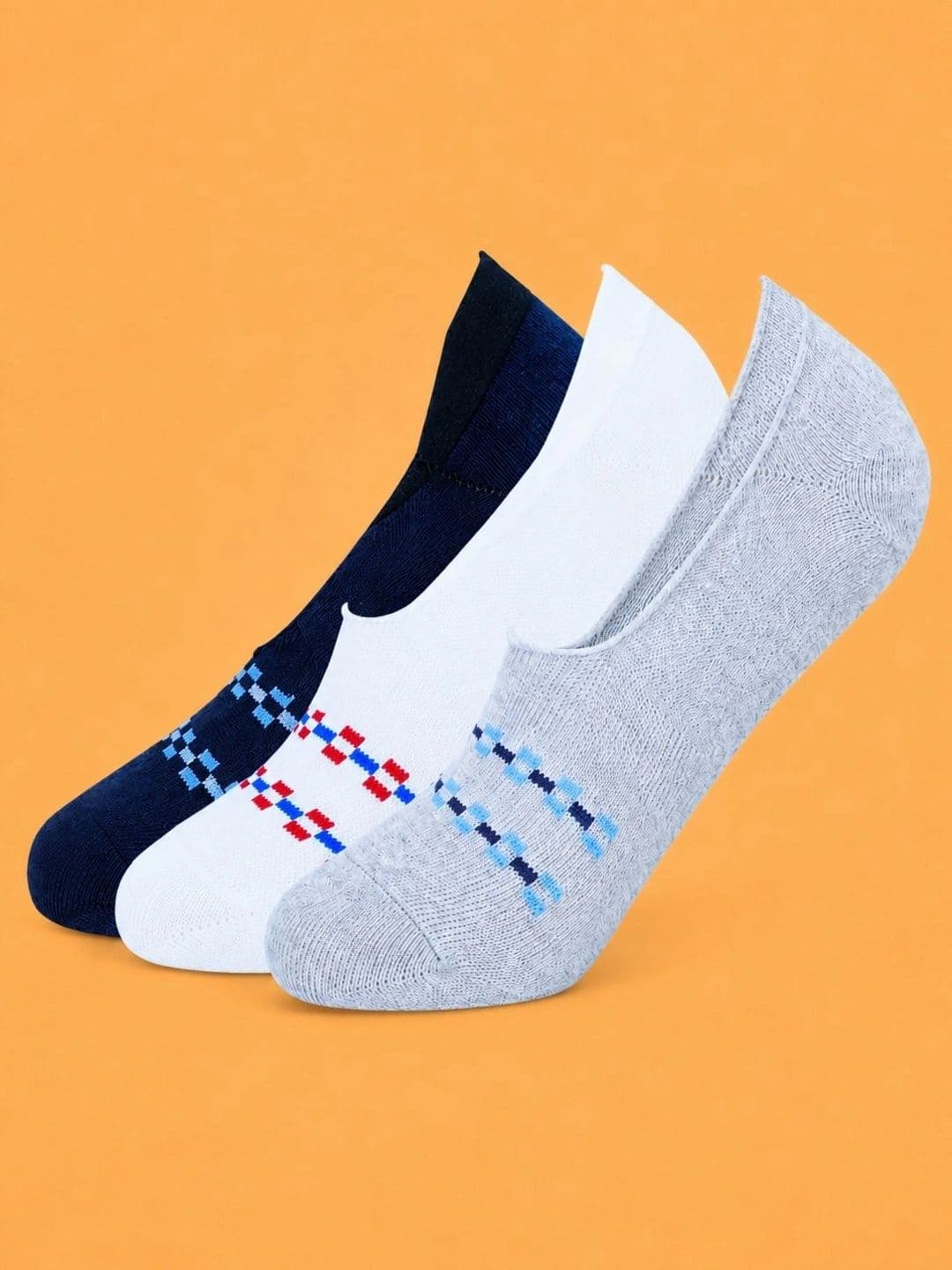 ADDOSSO Men Pack of 3 Cotton Assorted Patterned Shoe Liners Socks - view 1
