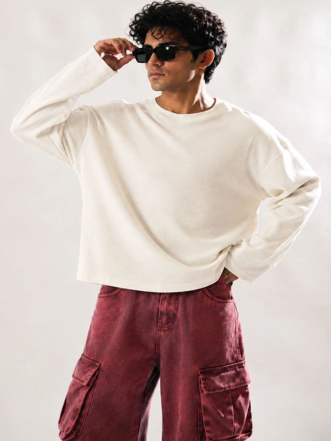 BEOVER Men's Boxy Fit Self Design Round Neck T-shirt - view 1