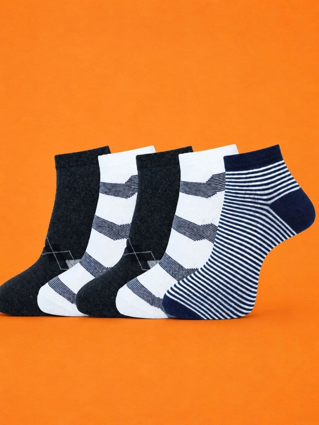 ADDOSSO Men Pack of 5 Cotton Assorted Patterned Above Ankle Socks - view 1
