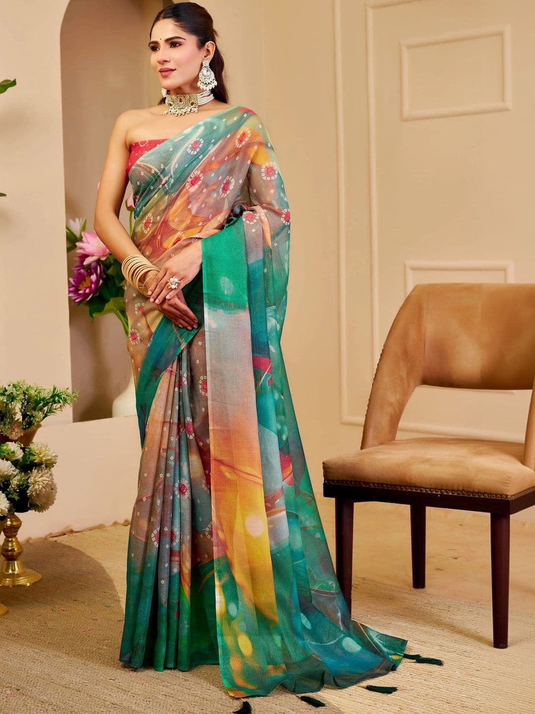 HERE&NOW Women Silk Cotton Handloom Saree - view 1