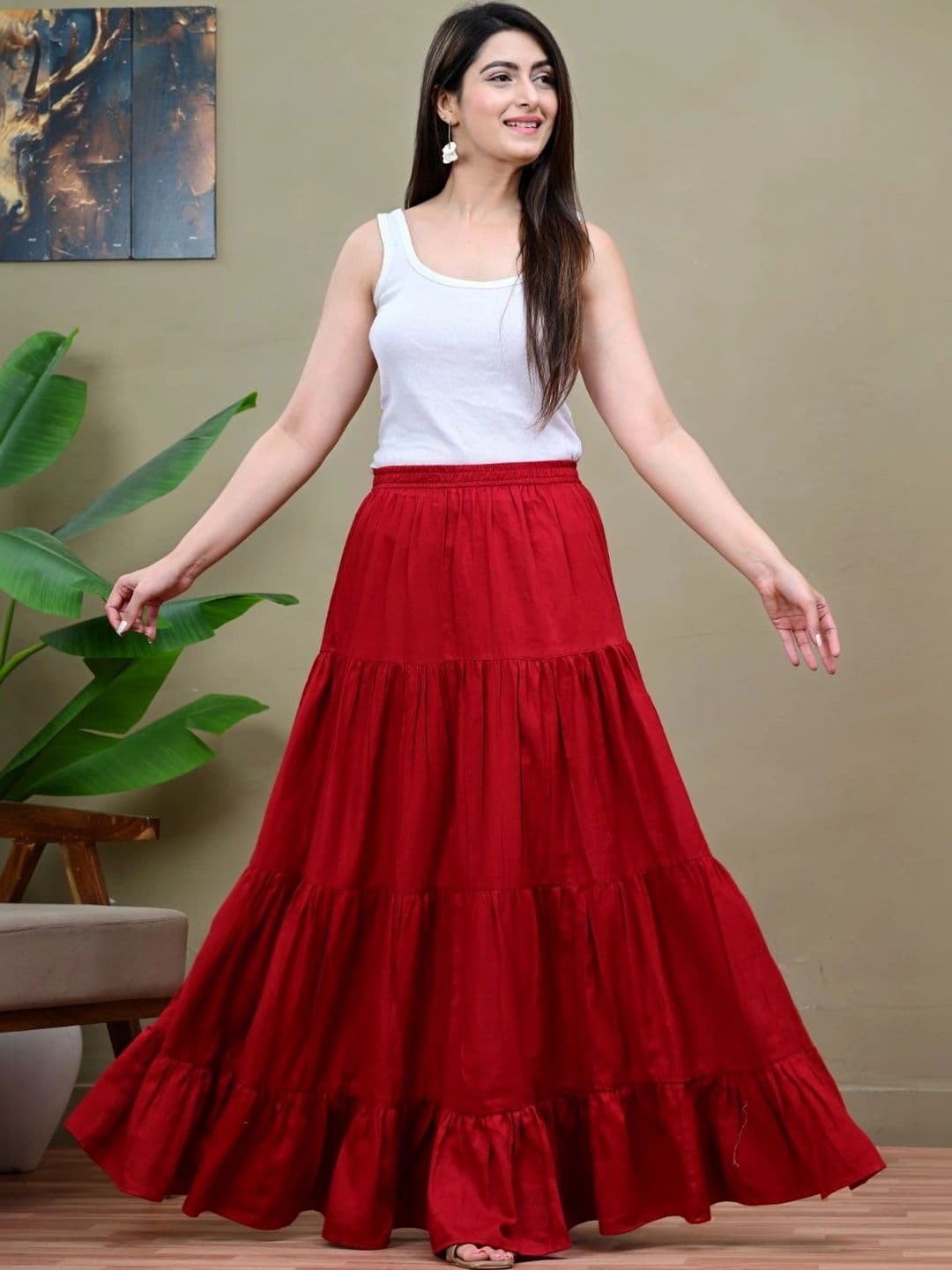 KELWA Women Tiered Maxi Tiered Skirt - view 1