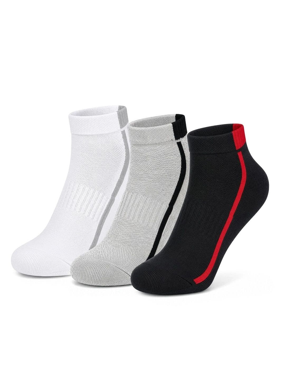 LOUIS STITCH Men Pack of 3 Cotton Assorted Colourblocked Ankle Length Socks - view 1