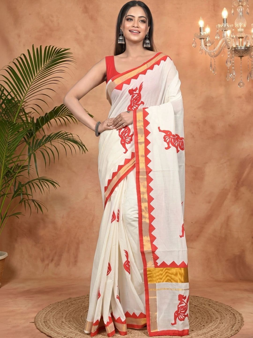 GitAsit Women Woven Design Pure Cotton Handloom Taant Saree - view 1