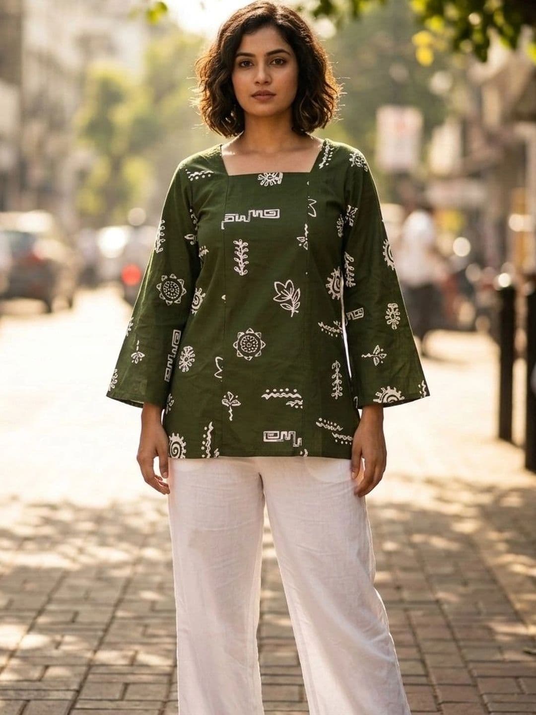 flipFabric Women Ethnic Motifs Printed Flared Sleeves Kurta - view 1