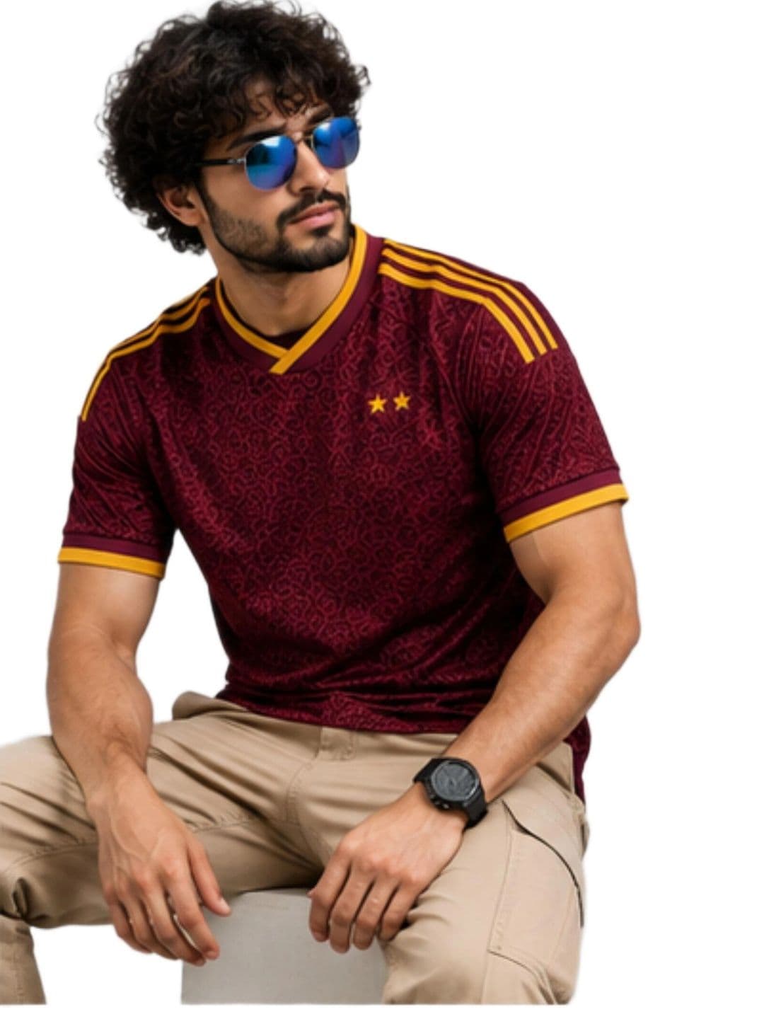 teky Men Printed V-Neck T-shirt - view 1