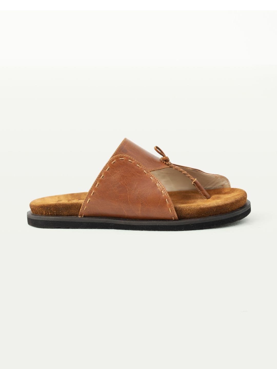GULLY LABS Men Leather Sal Brown Casual Kolhapuri Sandals - view 1
