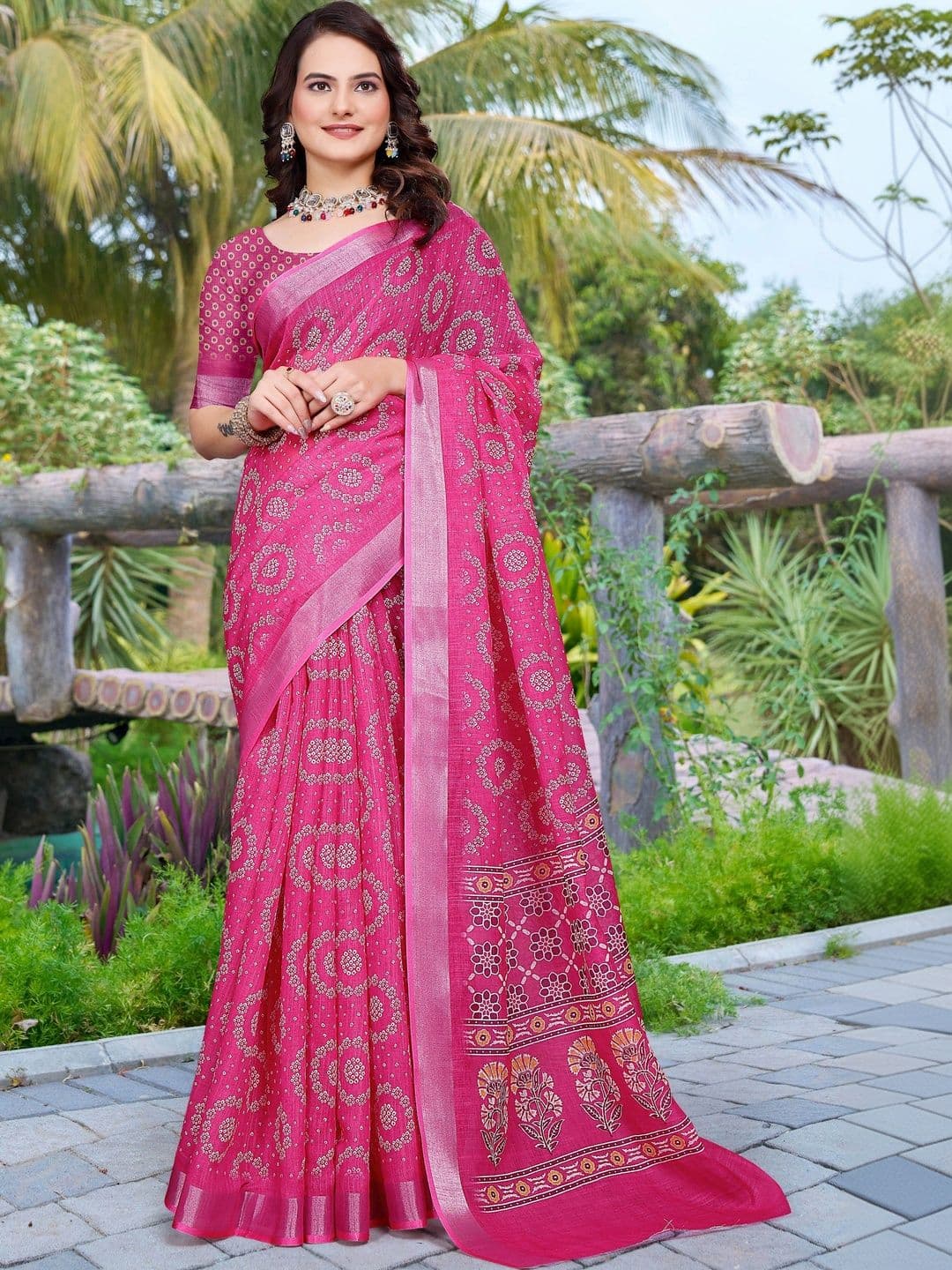 HERE&NOW Floral Saree - view 1