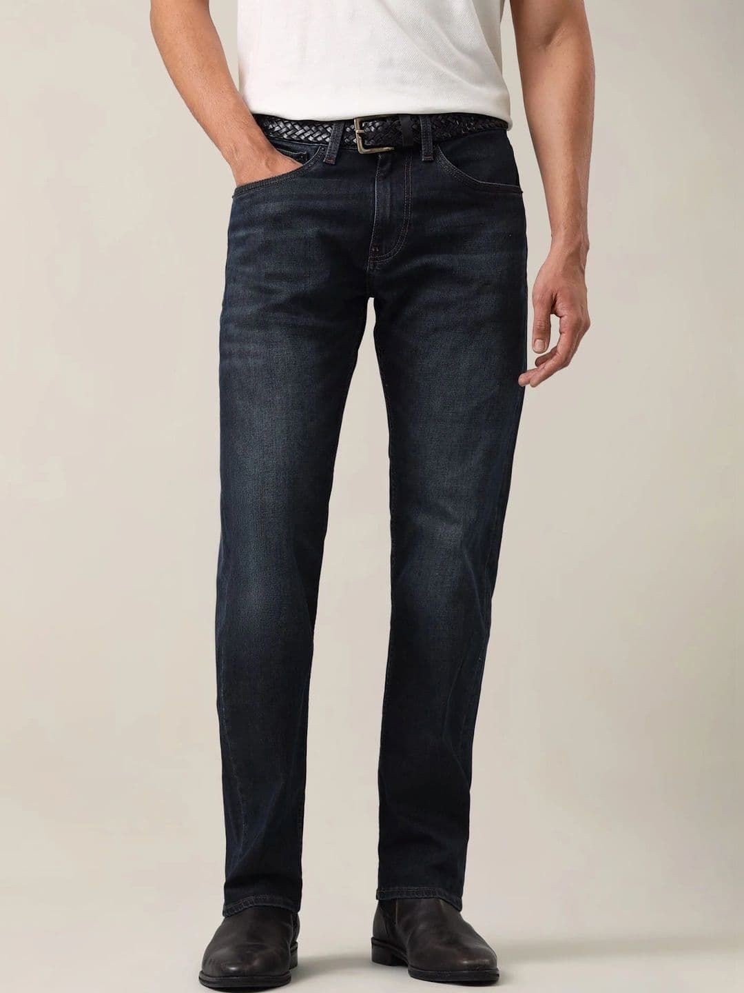 U.S. Polo Assn. Denim Co. Men Regular Fit Mid-Rise Low Distress Jeans - view 1