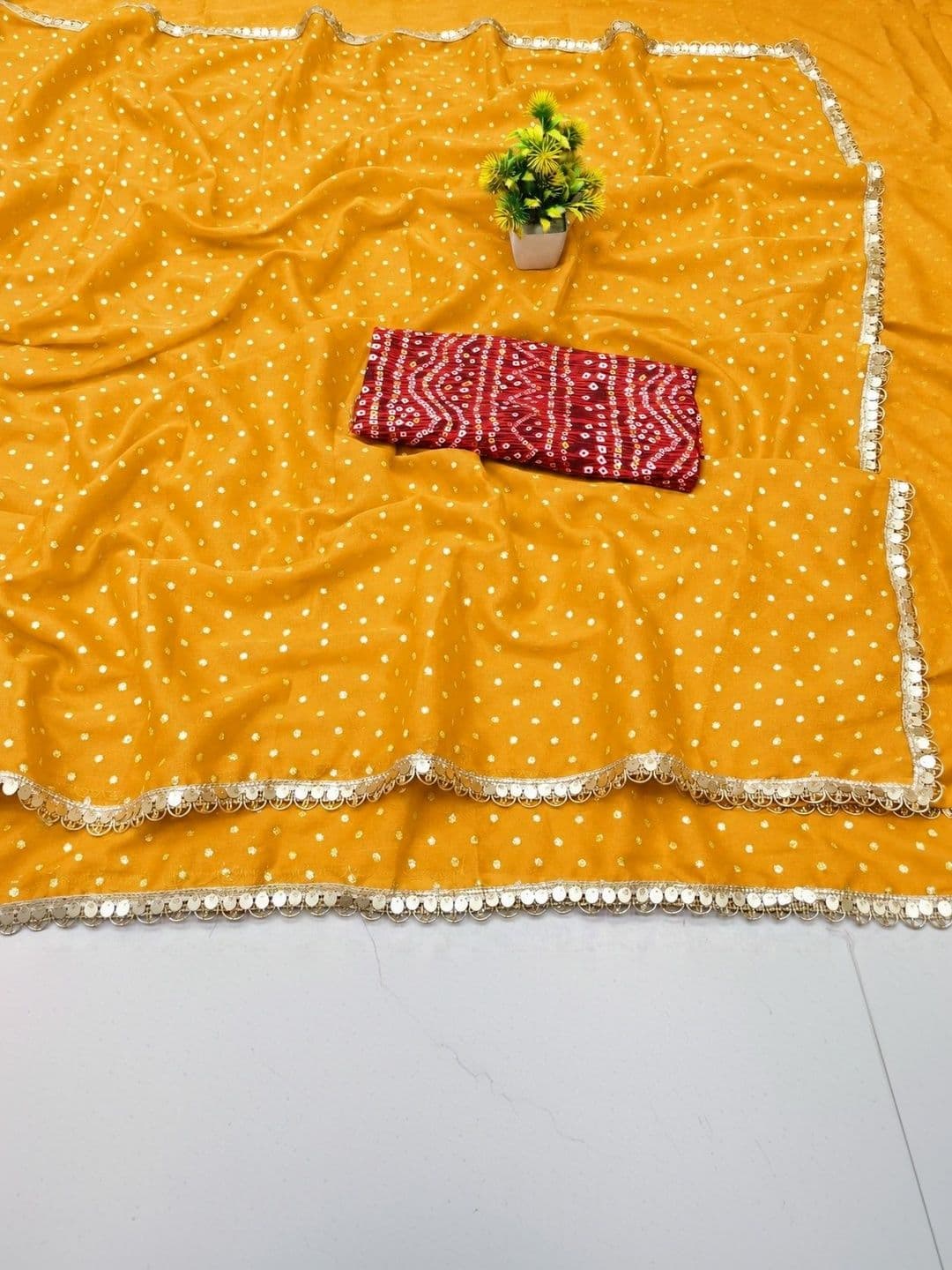 Looootnest Embellished Poly Georgette Saree - view 1