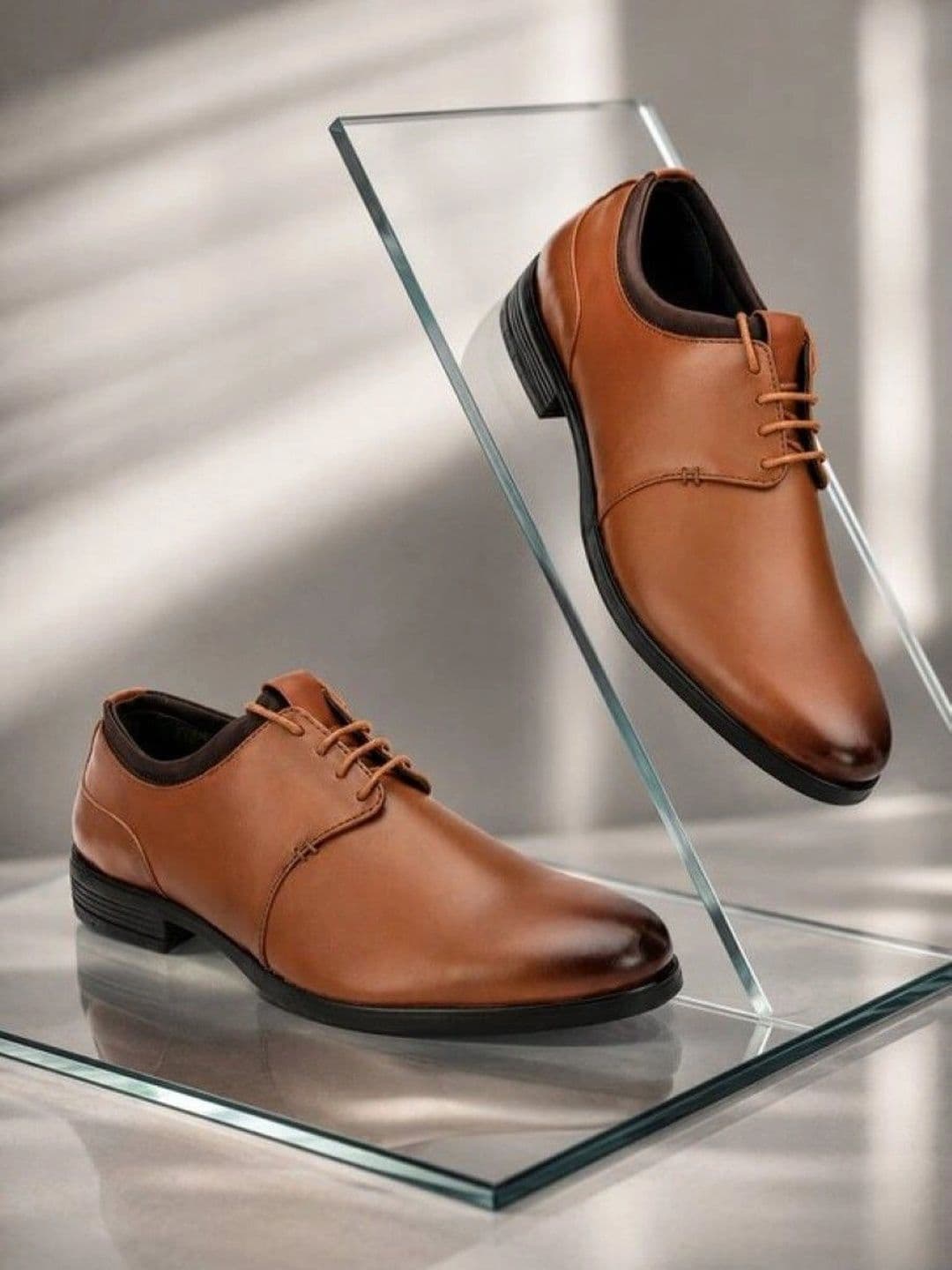House of Pataudi Men Synthetic Leather Pointed Toe Lace-Ups Derbys Formal Shoes - view 1