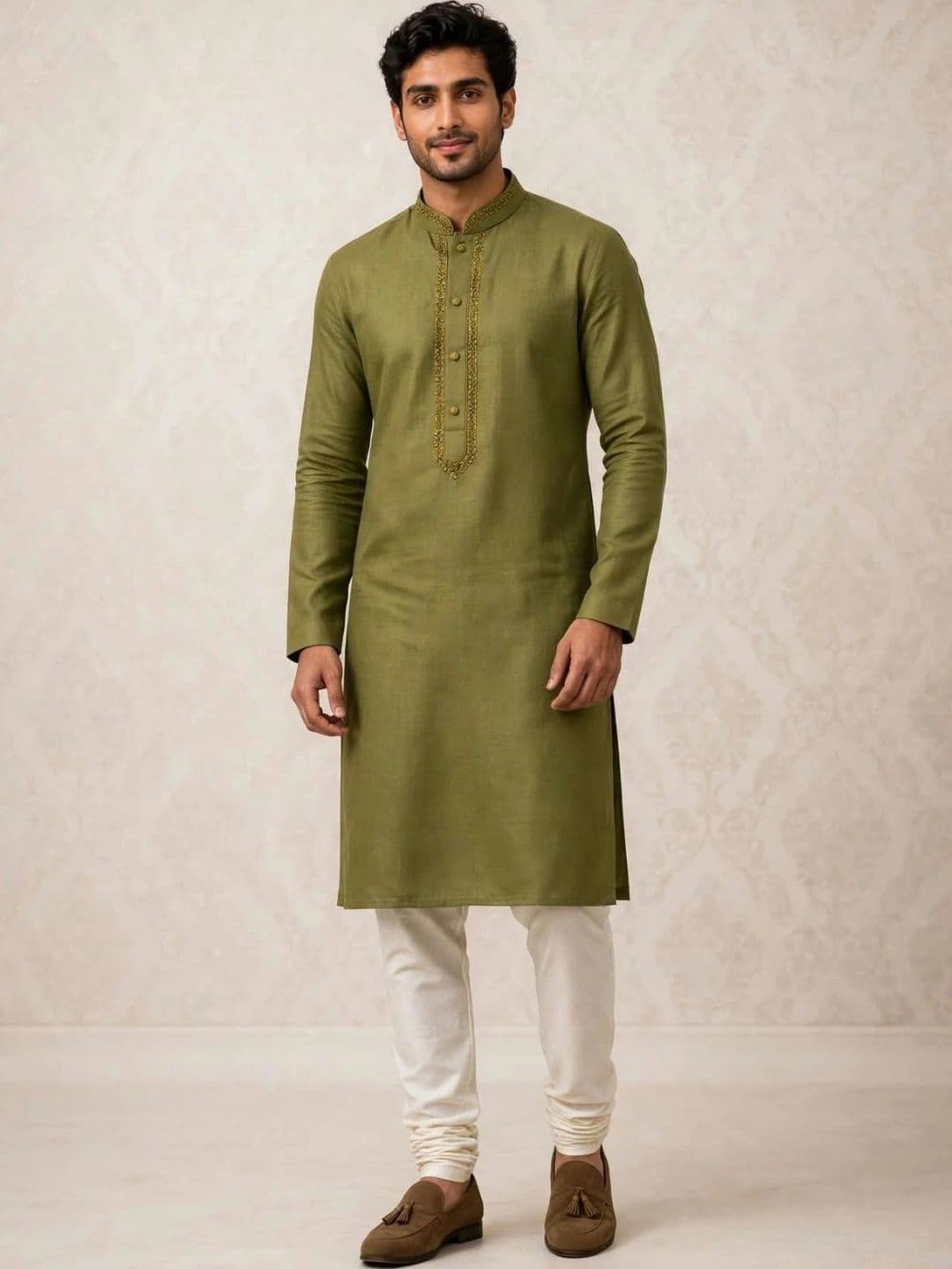 MEHWISH Men Embroidered Thread Work Handloom Kurta - view 1