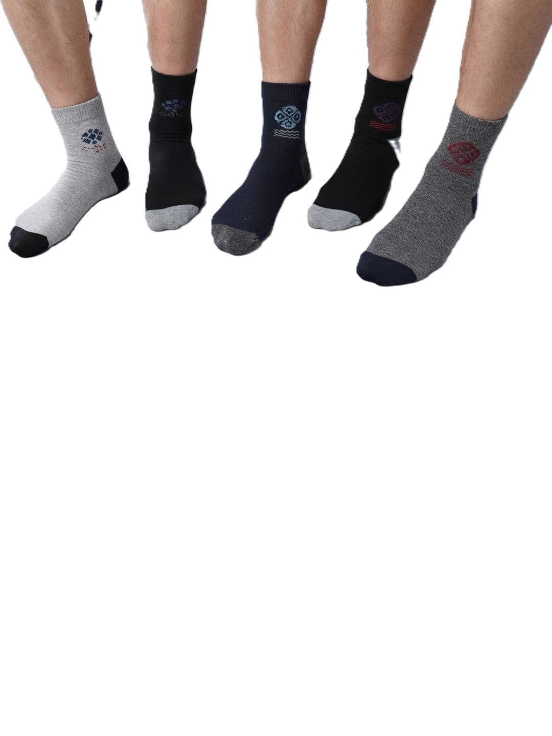 TINY HANDS Men Pack of 5 Cotton Assorted Patterned Above Ankle Socks - view 1