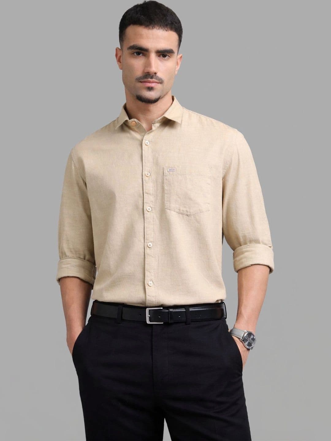 U.S. PITCHERS Men Modern Slim Fit Casual Shirt - view 1