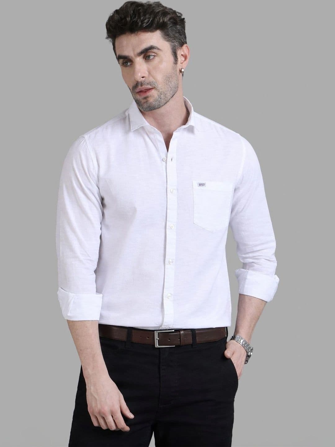 U.S. PITCHERS Men Modern Slim Fit Casual Shirt - view 1