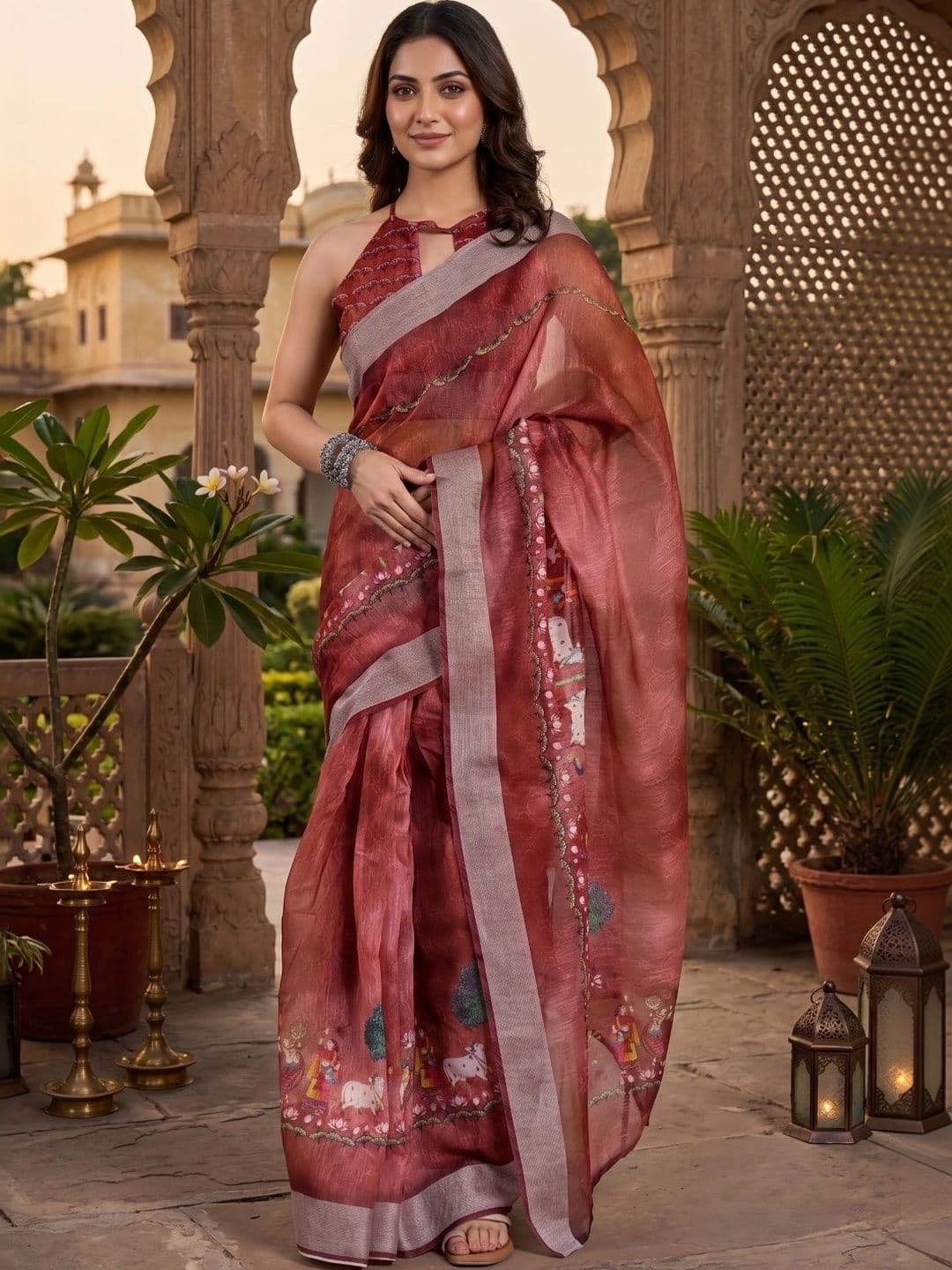 BORAD FASHION Warli Designer Chanderi Saree - view 1