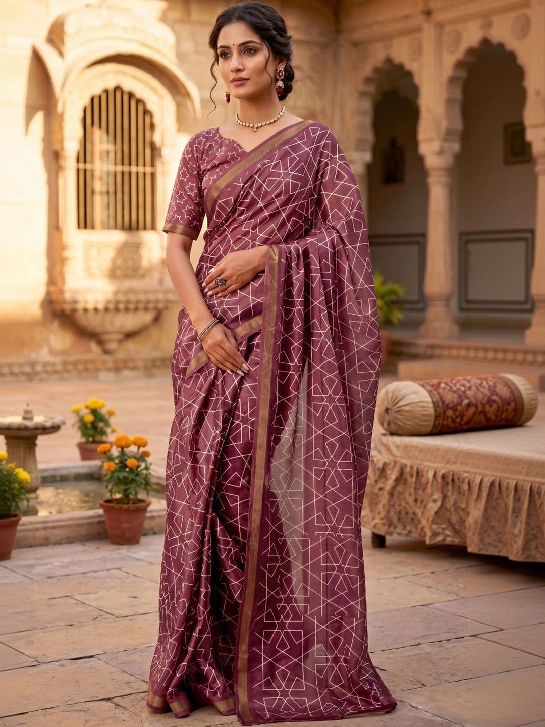 BORAD FASHION Designer Chanderi Saree - view 1