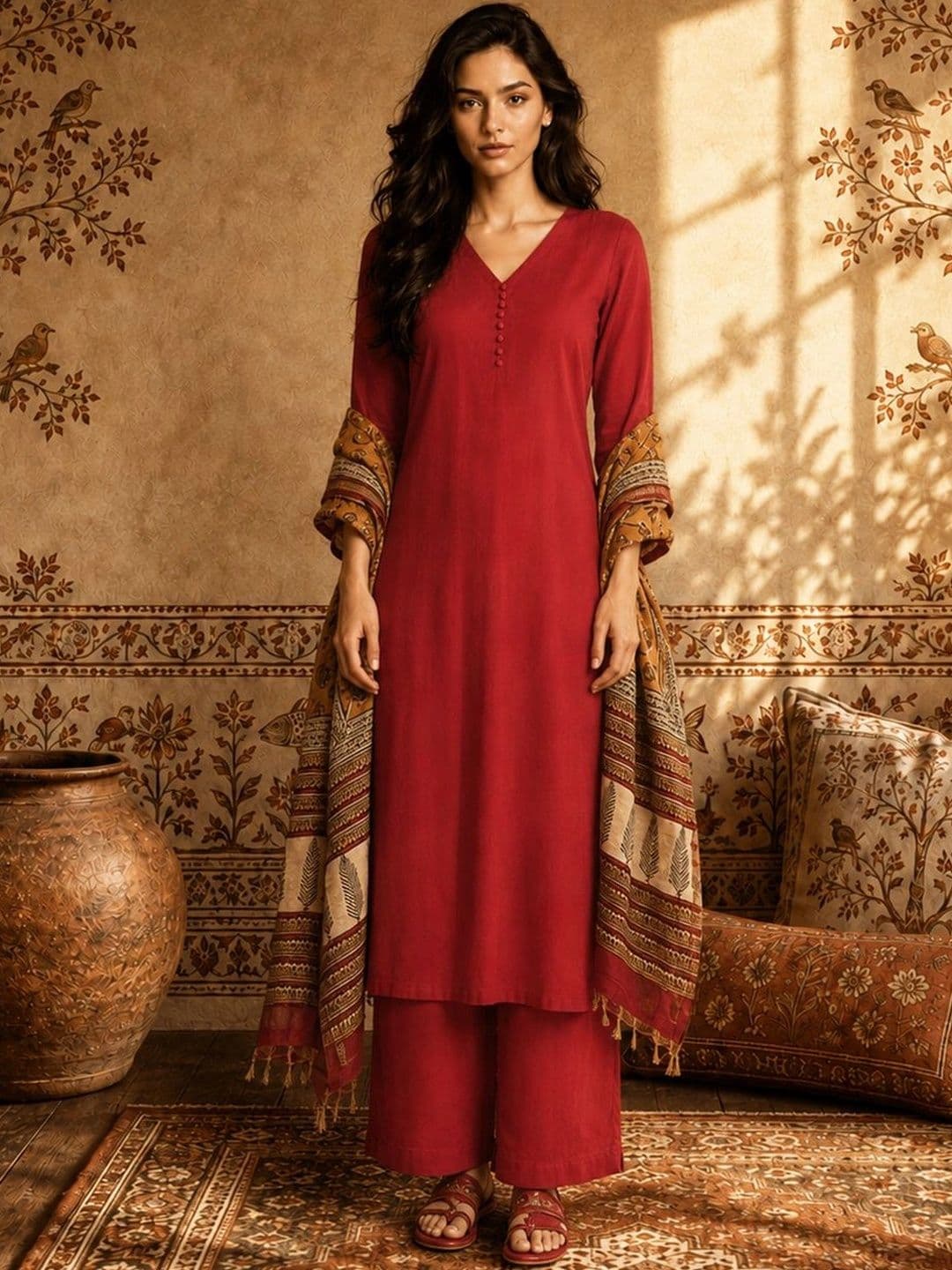 Anouk Women Regular Kurta with Palazzos & With Dupatta - view 1