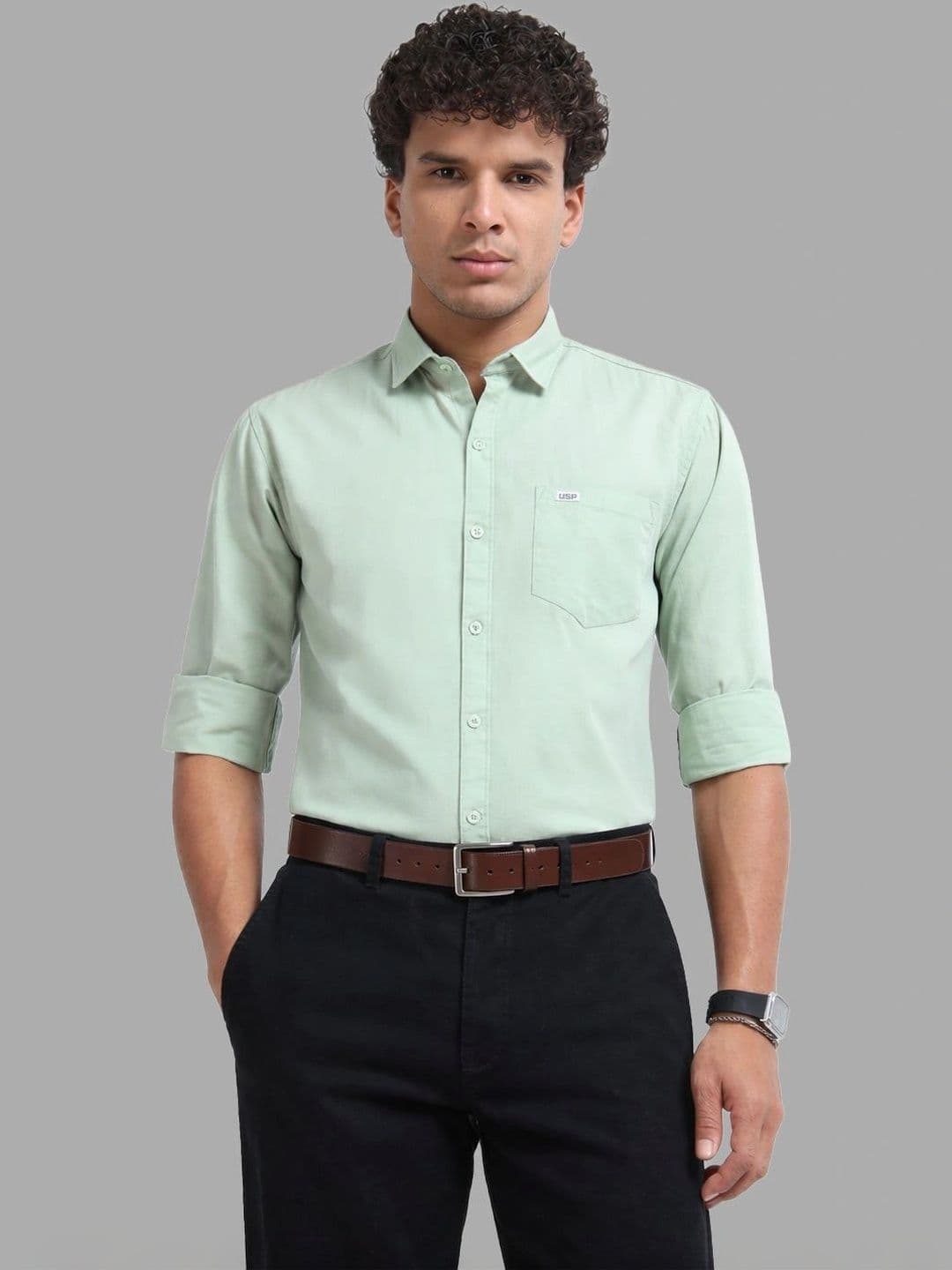 U.S. PITCHERS Men Modern Slim Fit Casual Shirt - view 1