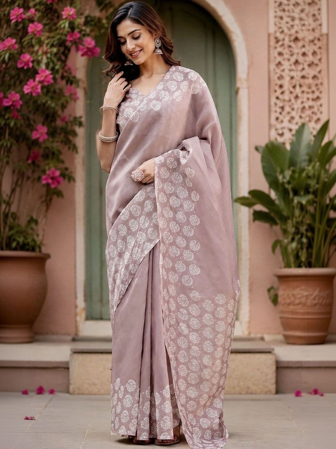 BORAD FASHION Designer Chanderi Saree - view 1