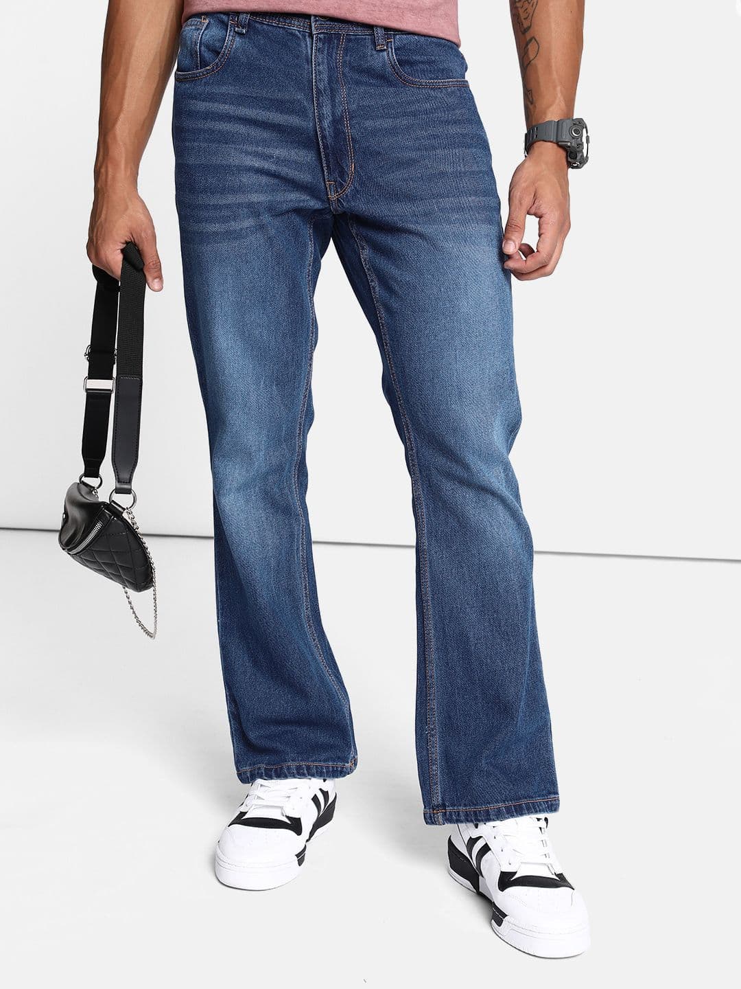 The Roadster Lifestyle Co. Men Straight Fit Light Fade Stretchable Jeans - view 1