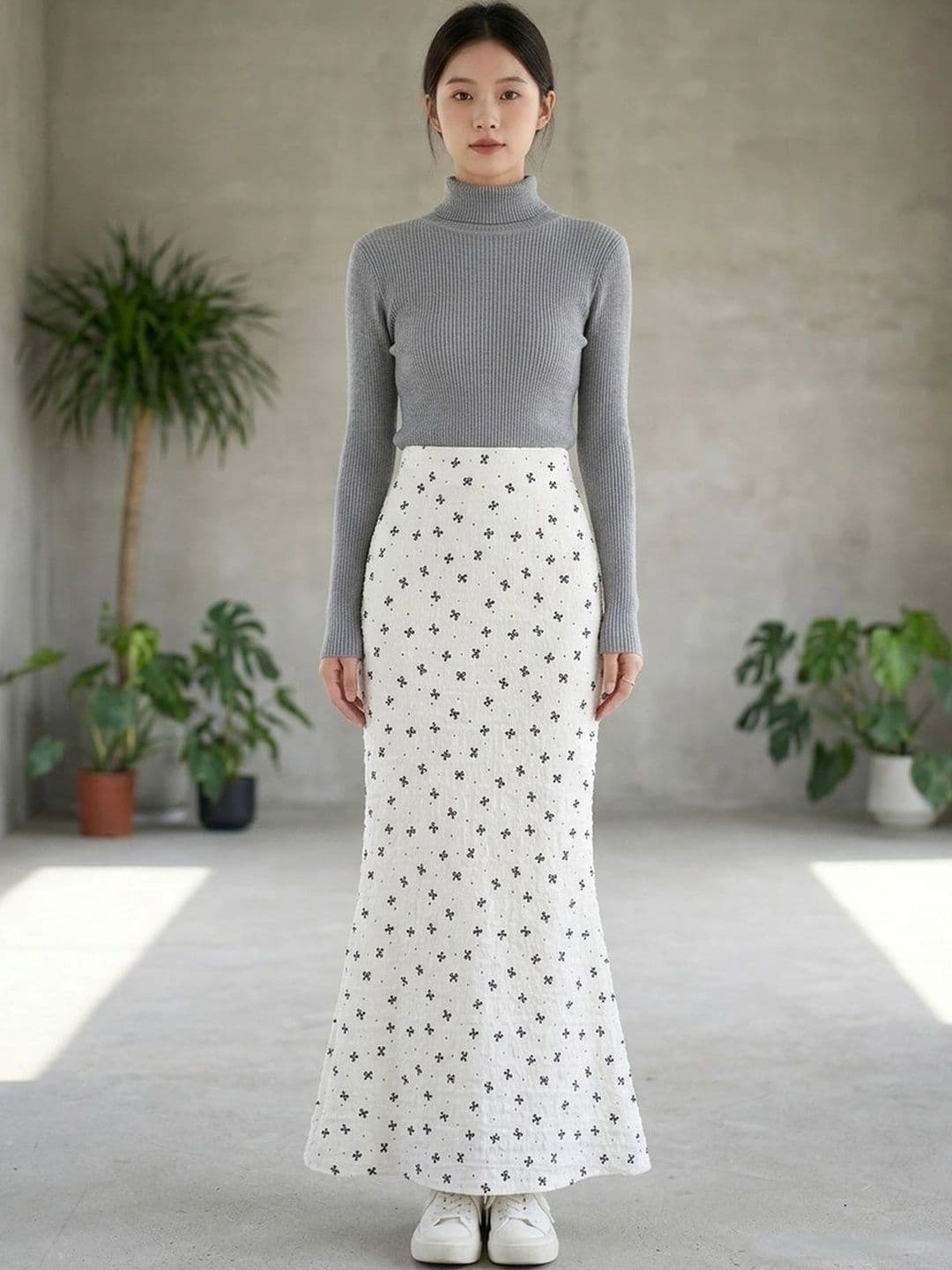 Suo Women Graphic Maxi Straight Skirt - view 1