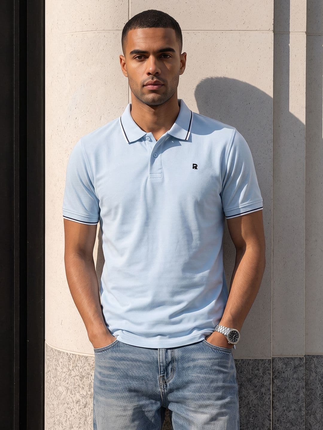 The Roadster Life Co. Polo Collar Pure Cotton T-shirt - view 1