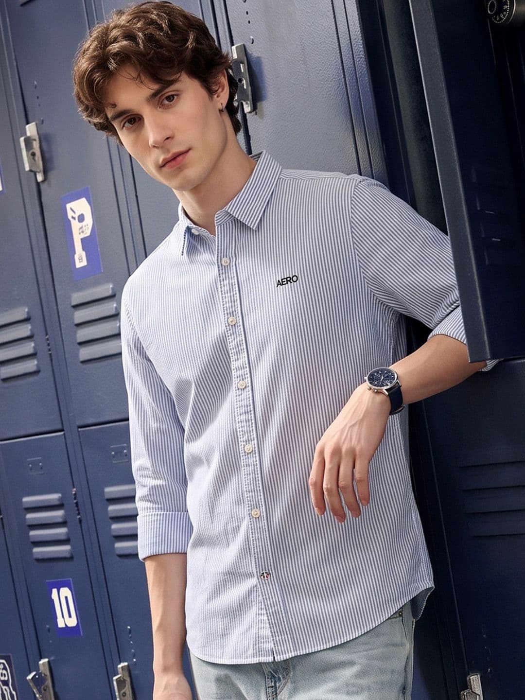 Aeropostale Striped Pure Cotton Casual Shirt - view 1
