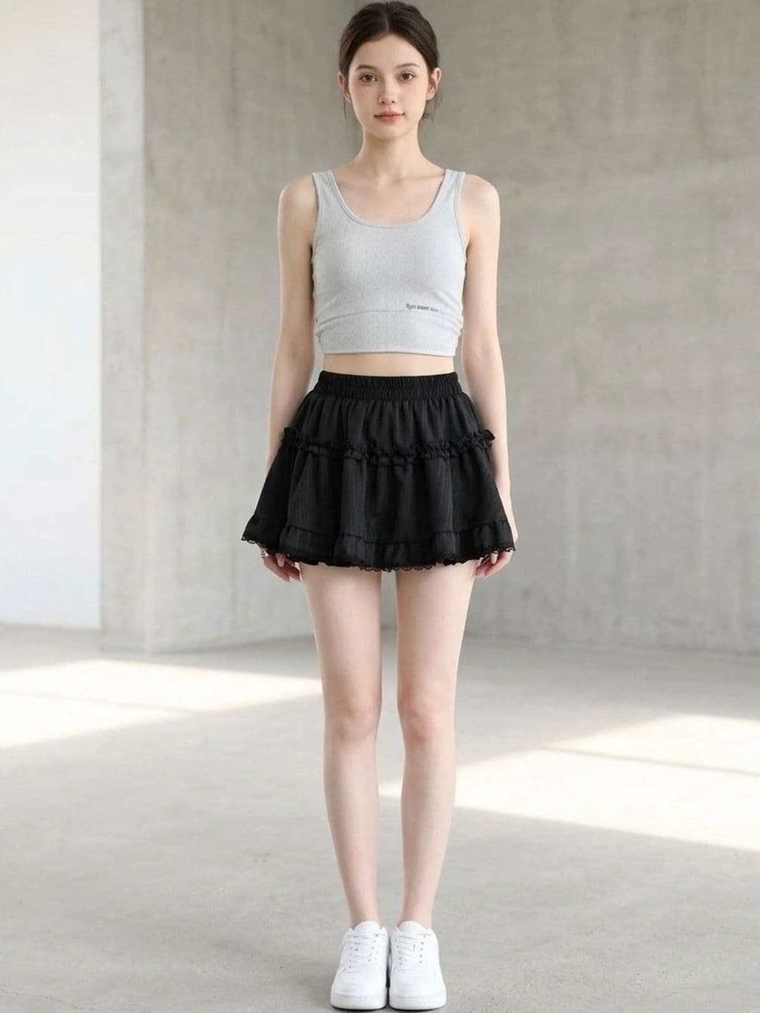 Suo Women Frills Bows and Ruffles Mini Flared Skirt - view 1